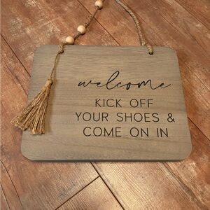 Rustic Welcome Sign with Tassel